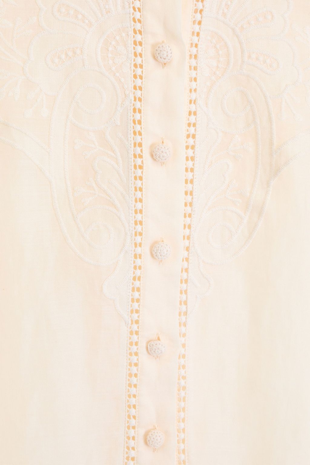 ZIMMERMANN Embroidered linen-gauze blouse