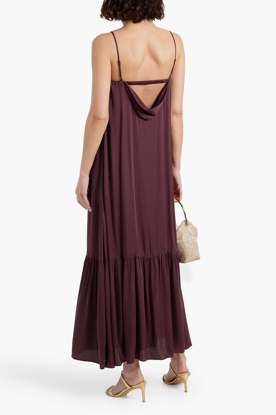 Simkhai Matteau Maxikleid Aus Satin Mit Cut-outs In Rubinrot