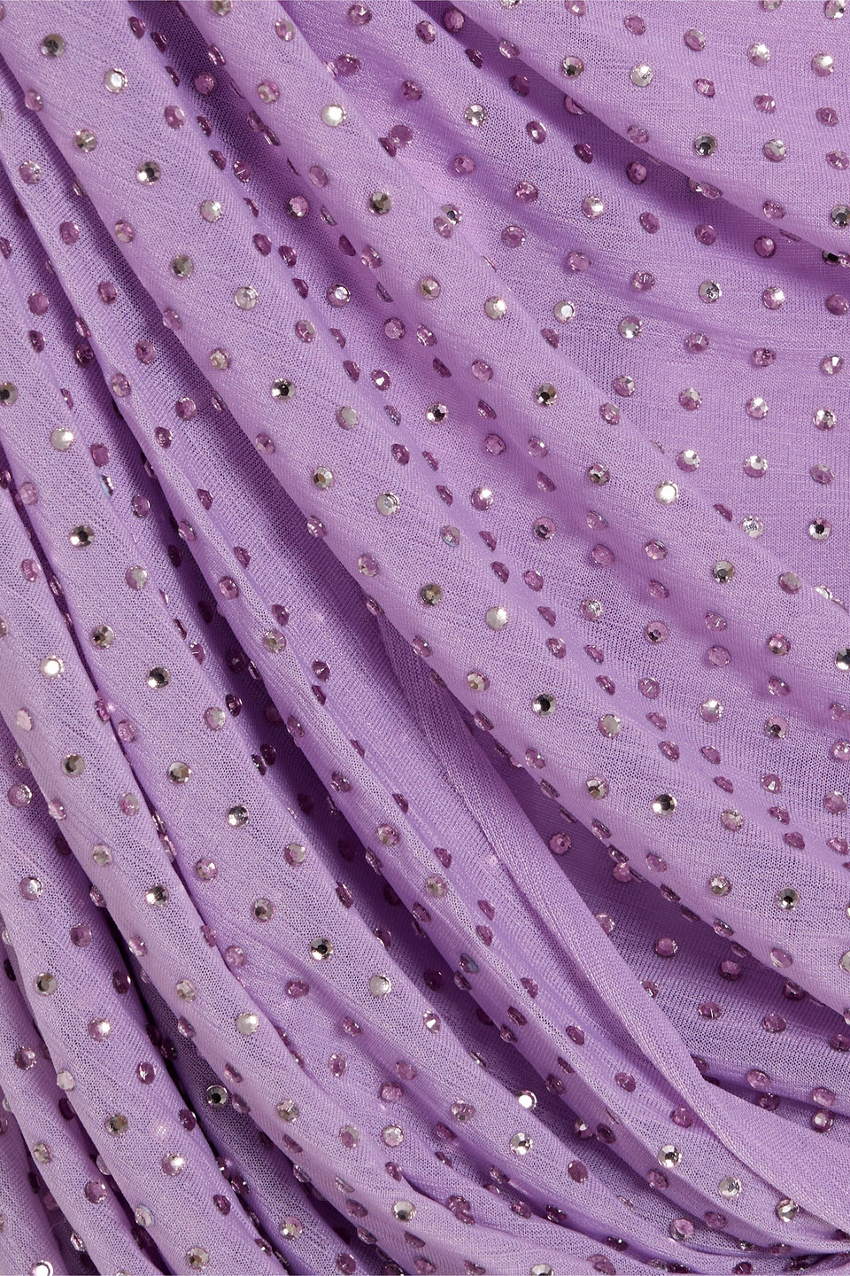 Simkhai Abrah Crystal-embellished Draped Jersey Mini Dress In Lavender
