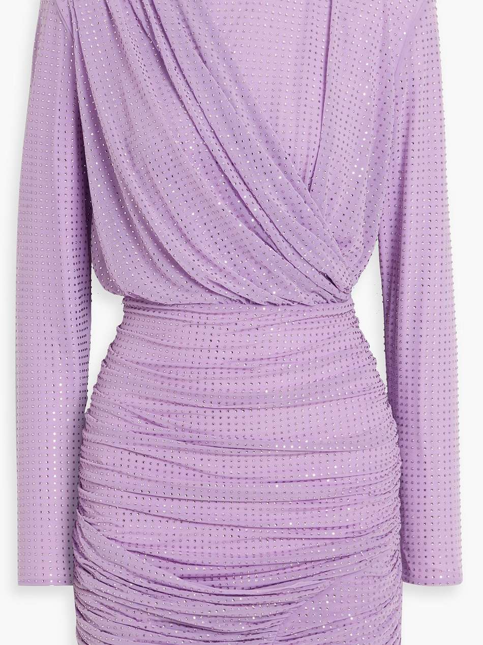 abrah crystal-embellished draped jersey mini dress