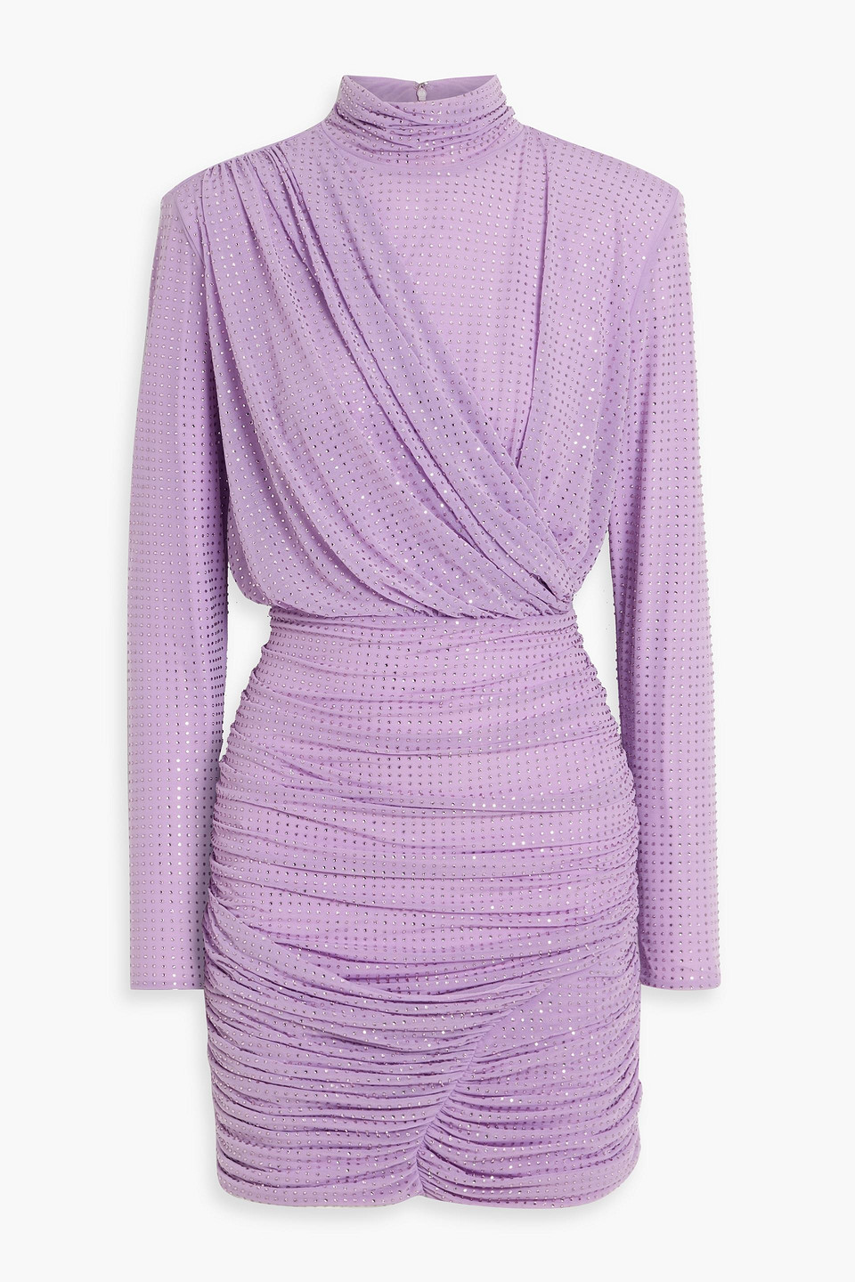 Simkhai Abrah Crystal-embellished Draped Jersey Mini Dress In Lavender