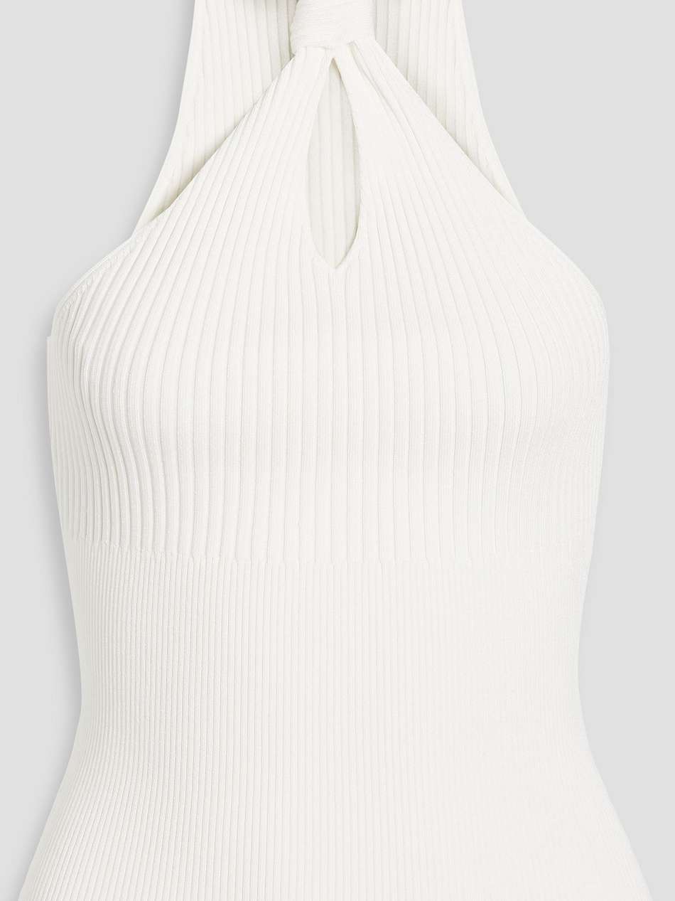 andrea knotted ribbed-knit top