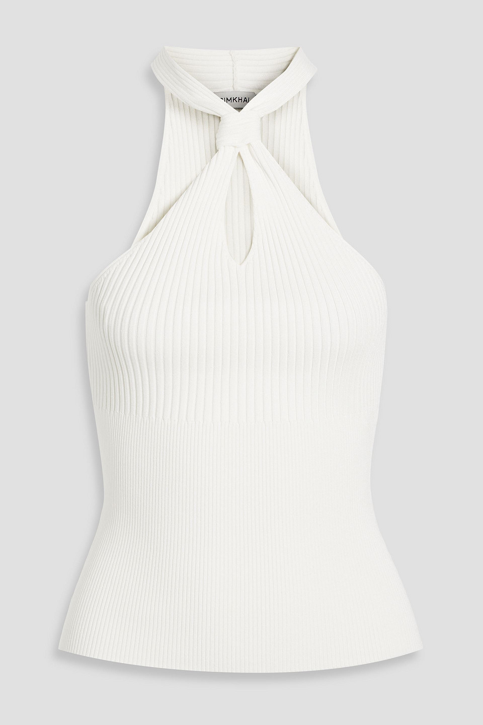 Andrea knotted ribbed-knit top