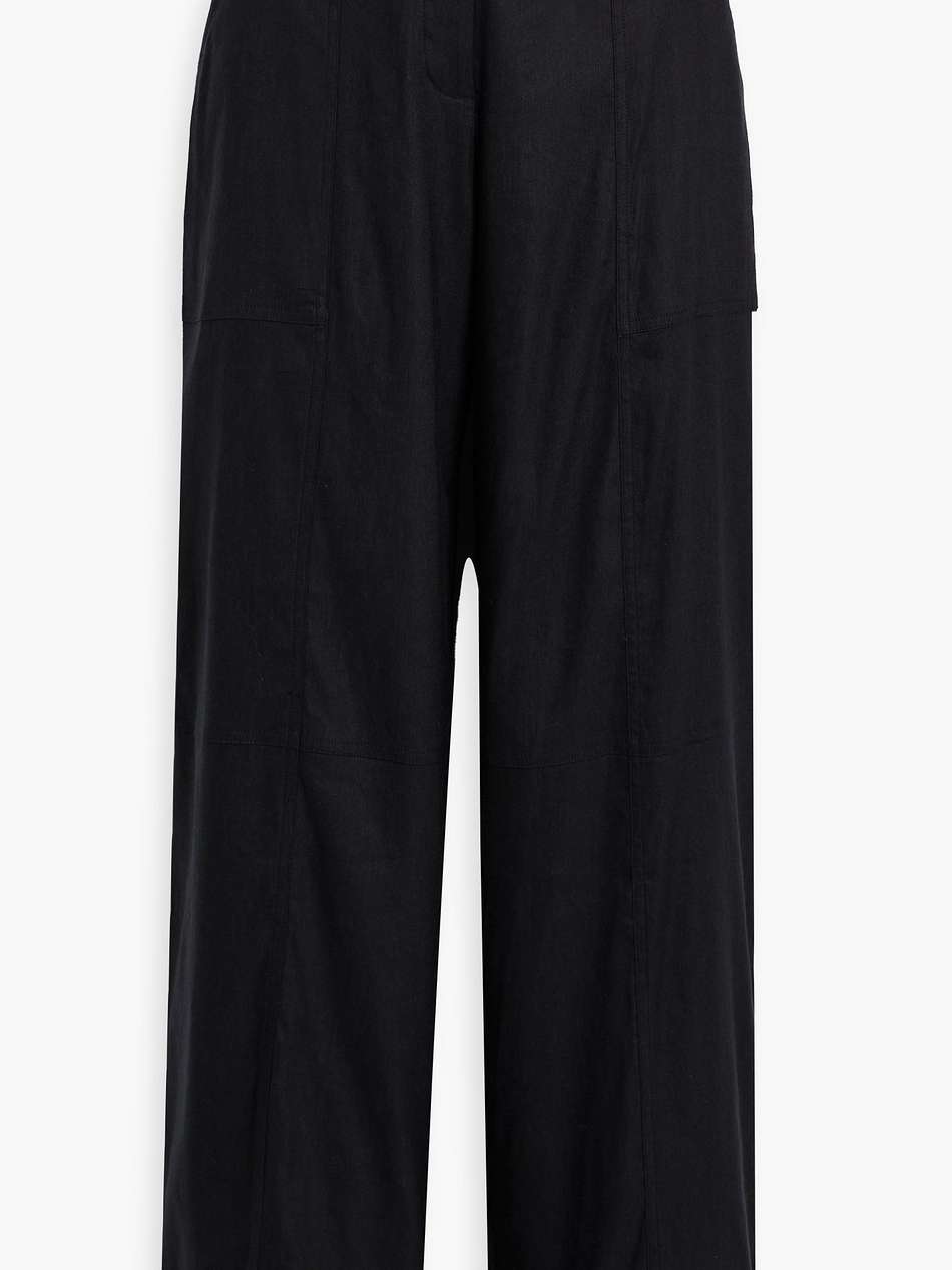 amaya belted linen-blend wide-leg pants