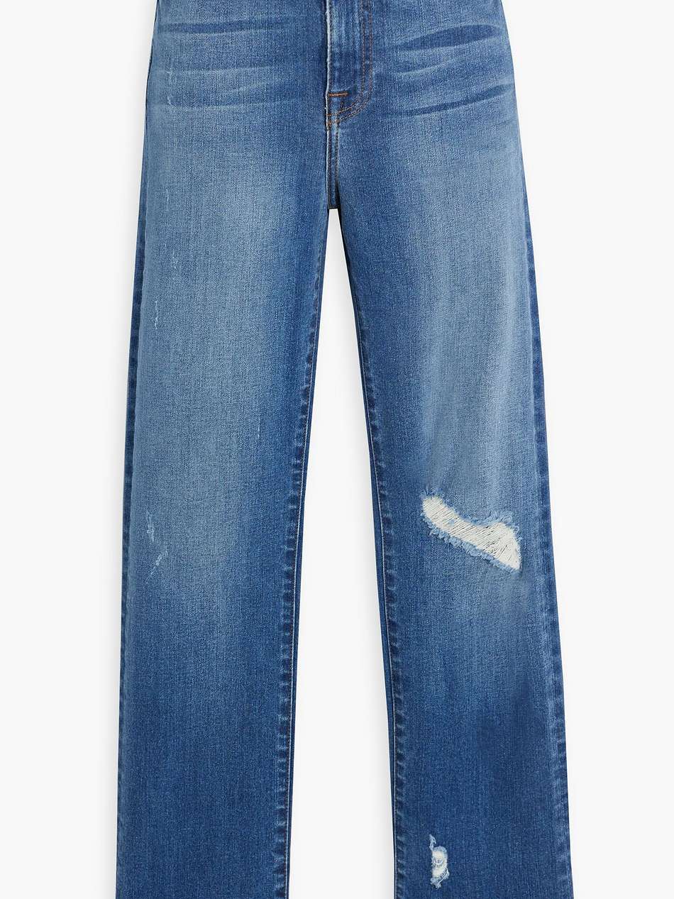river distressed high-rise straight-leg jeans