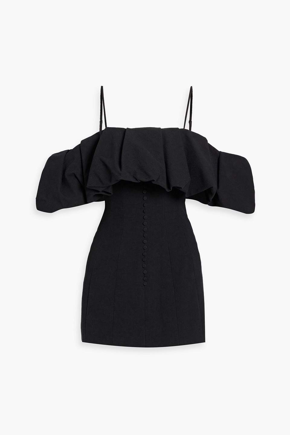 Simkhai Minikleid Aus Einer Baumwoll-leinenmischung Mit Cut-outs In Schwarz