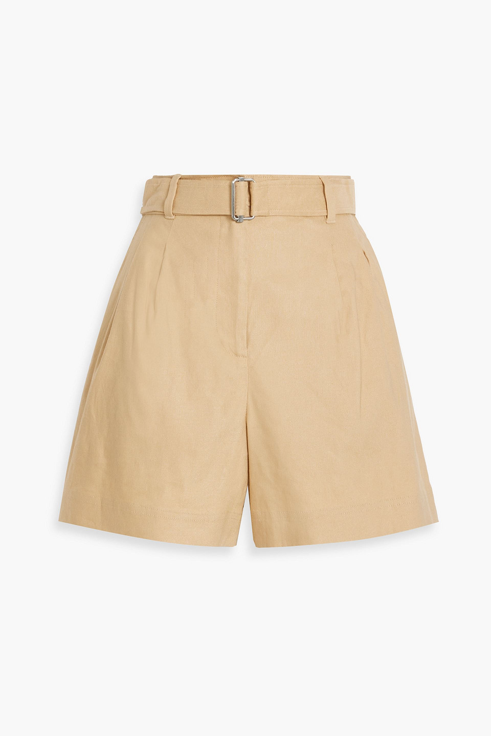 Simkhai Sonny Belted Linen-blend Shorts In Beige