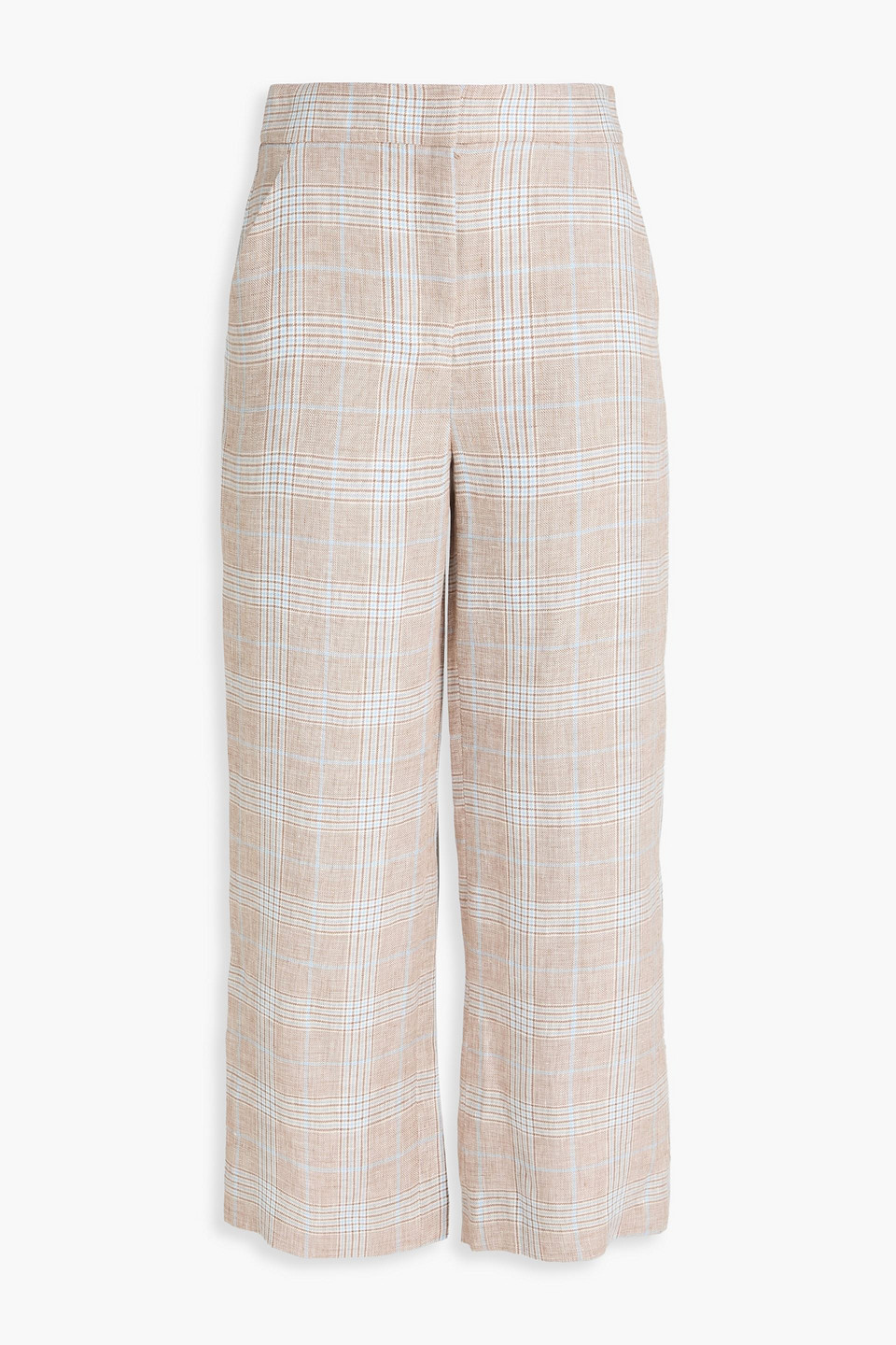Brixton cropped Prince of Wales checked linen wide-leg pants