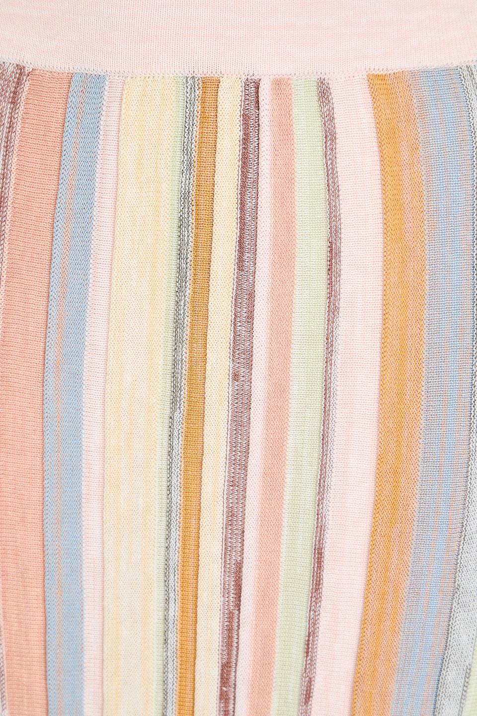 ZIMMERMANN STRIPED RIBBED-KNIT MIDI SKIRT