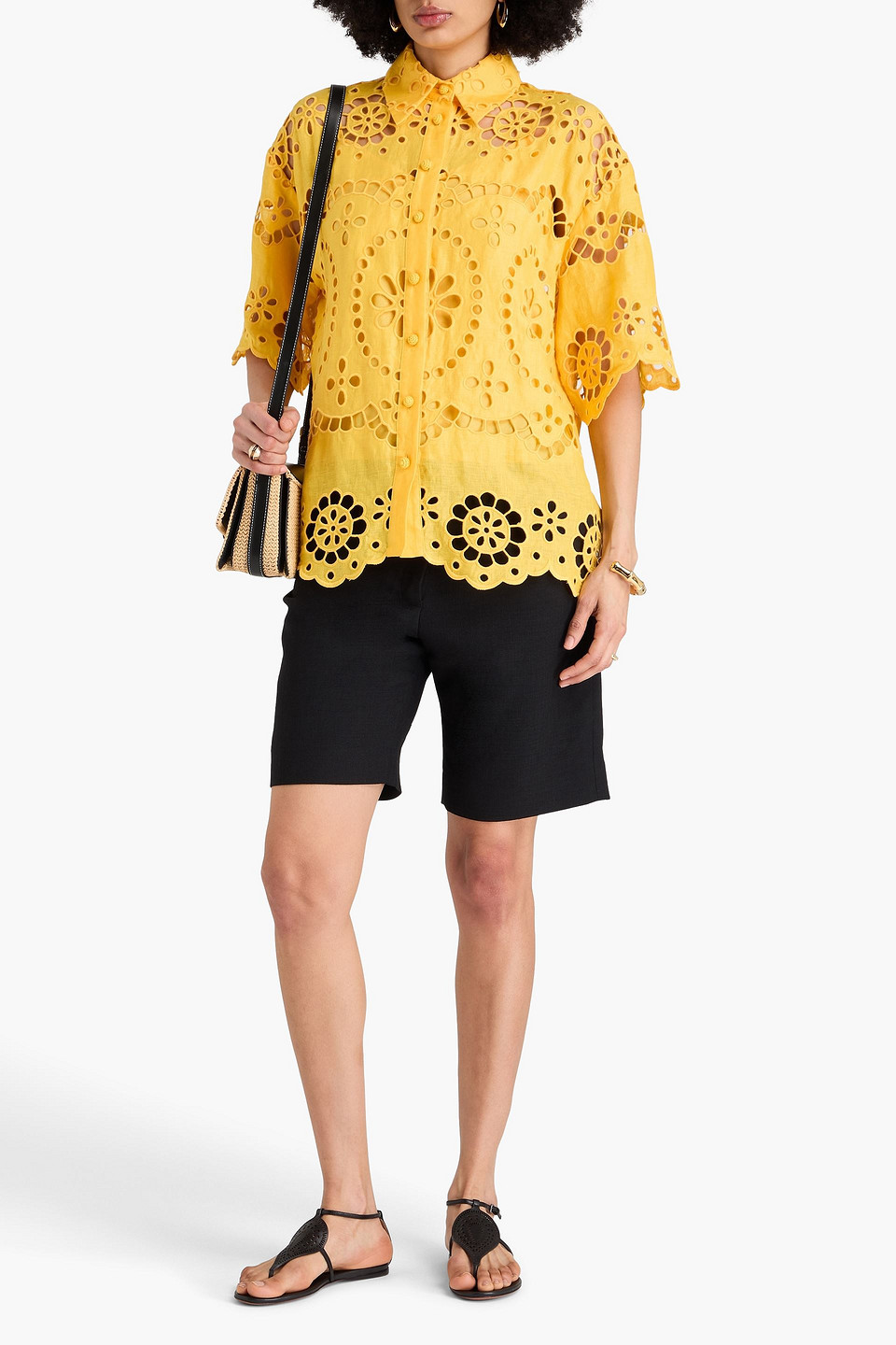 ZIMMERMANN BRODERIE ANGLAISE LINEN SHIRT