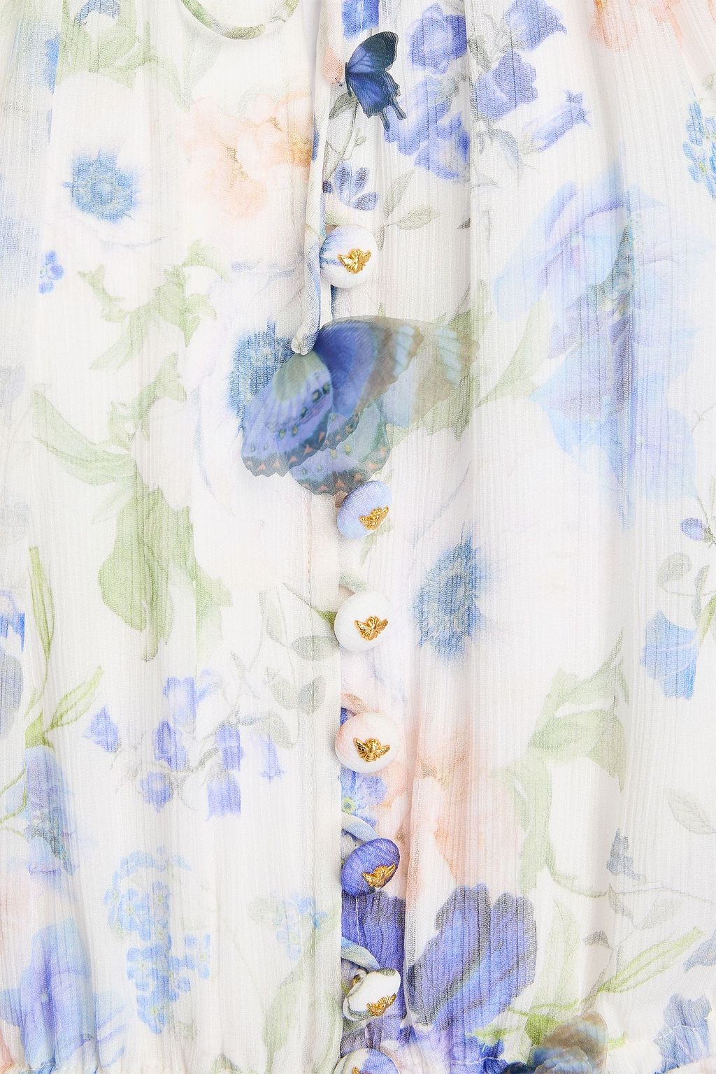 ZIMMERMANN Ruffled floral-print crepon playsuit