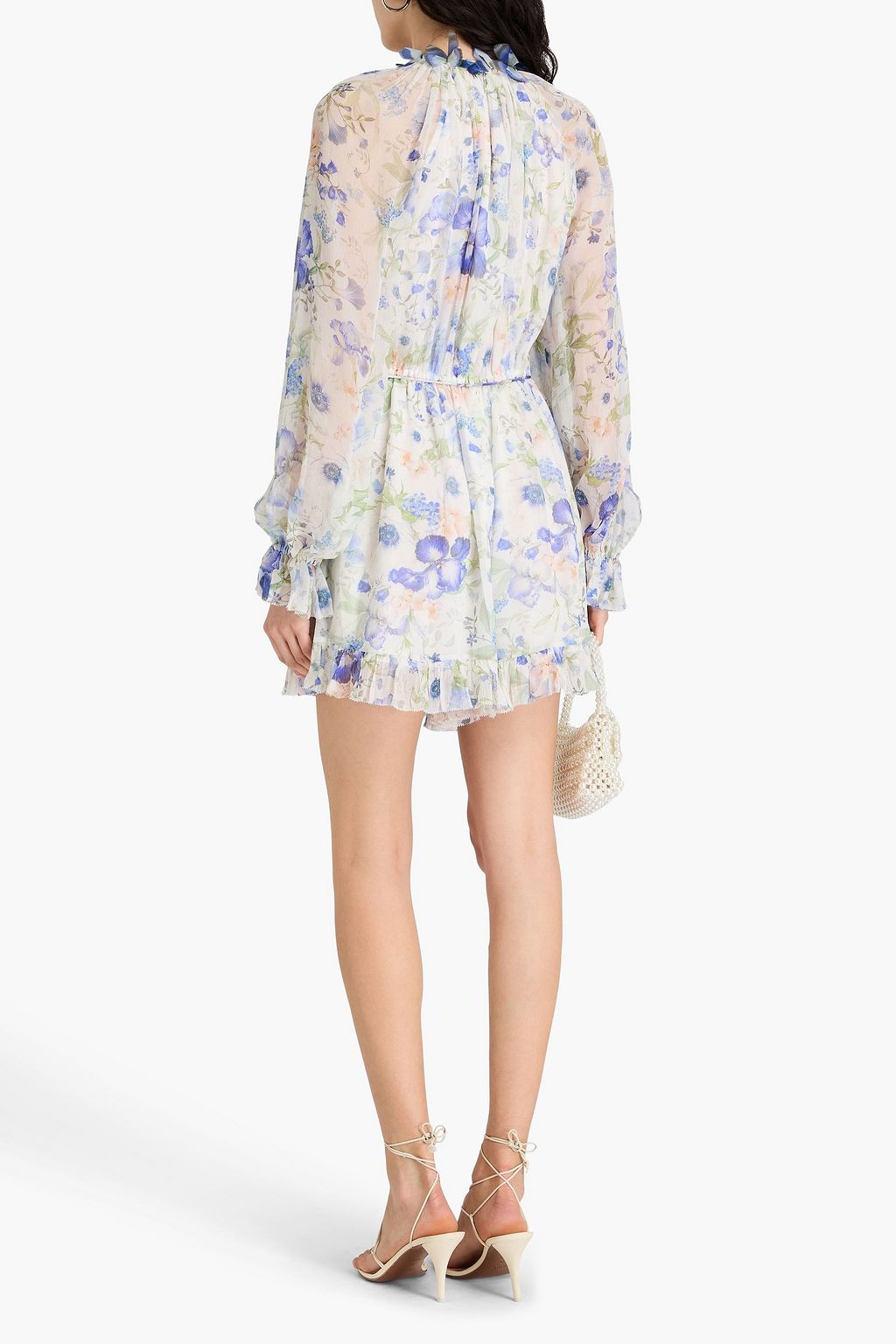 ZIMMERMANN Ruffled floral-print crepon playsuit