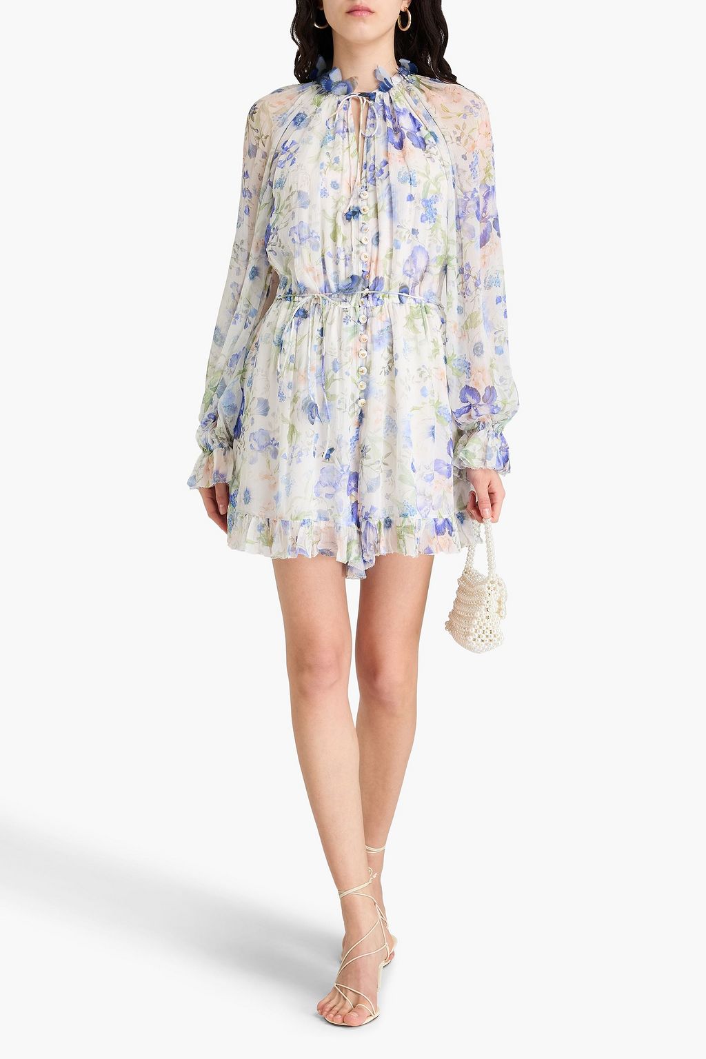 ZIMMERMANN Ruffled floral-print crepon playsuit