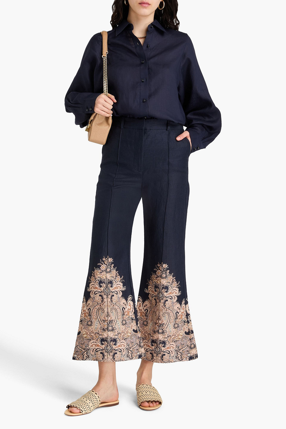 Zimmermann Natura Navy Blue Trousers In Navy
