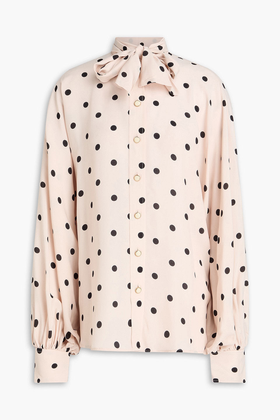 ZIMMERMANN PUSSY-BOW POLKA-DOT CREPE DE CHINE BLOUSE