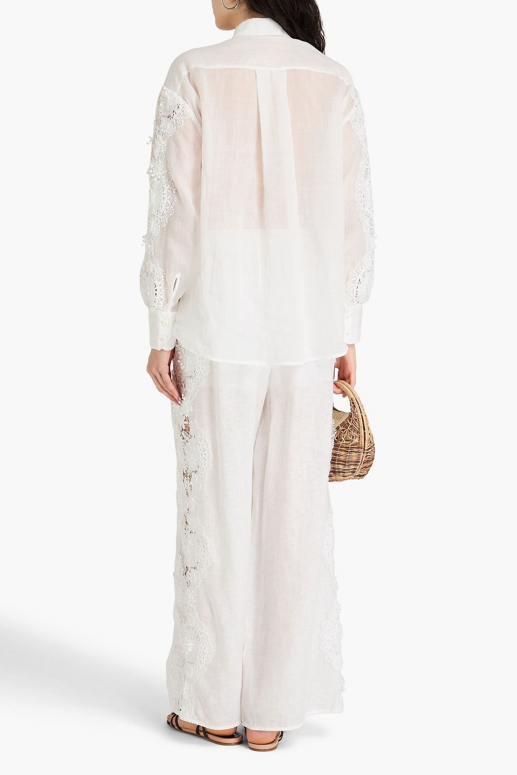 ZIMMERMANN Guipure lace ramie shirt