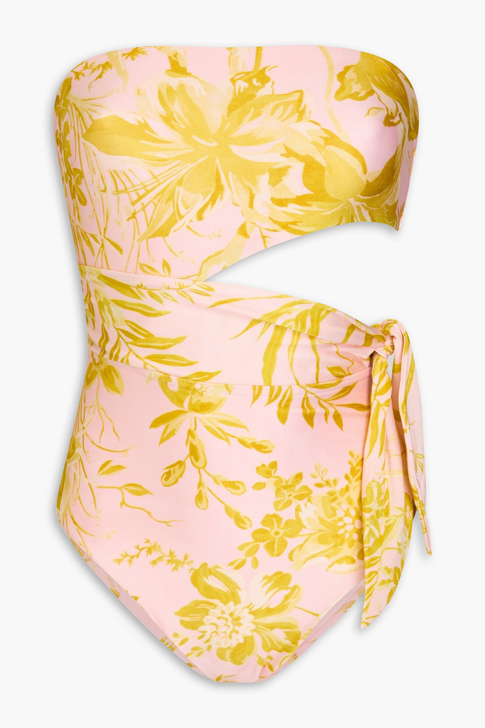 Zimmermann Golden Scarf Cut-out Floral Swimsuit In Multicoloured