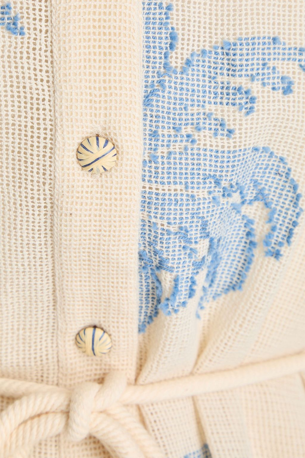 ZIMMERMANN Frayed cotton-jacquard mini shirt dress