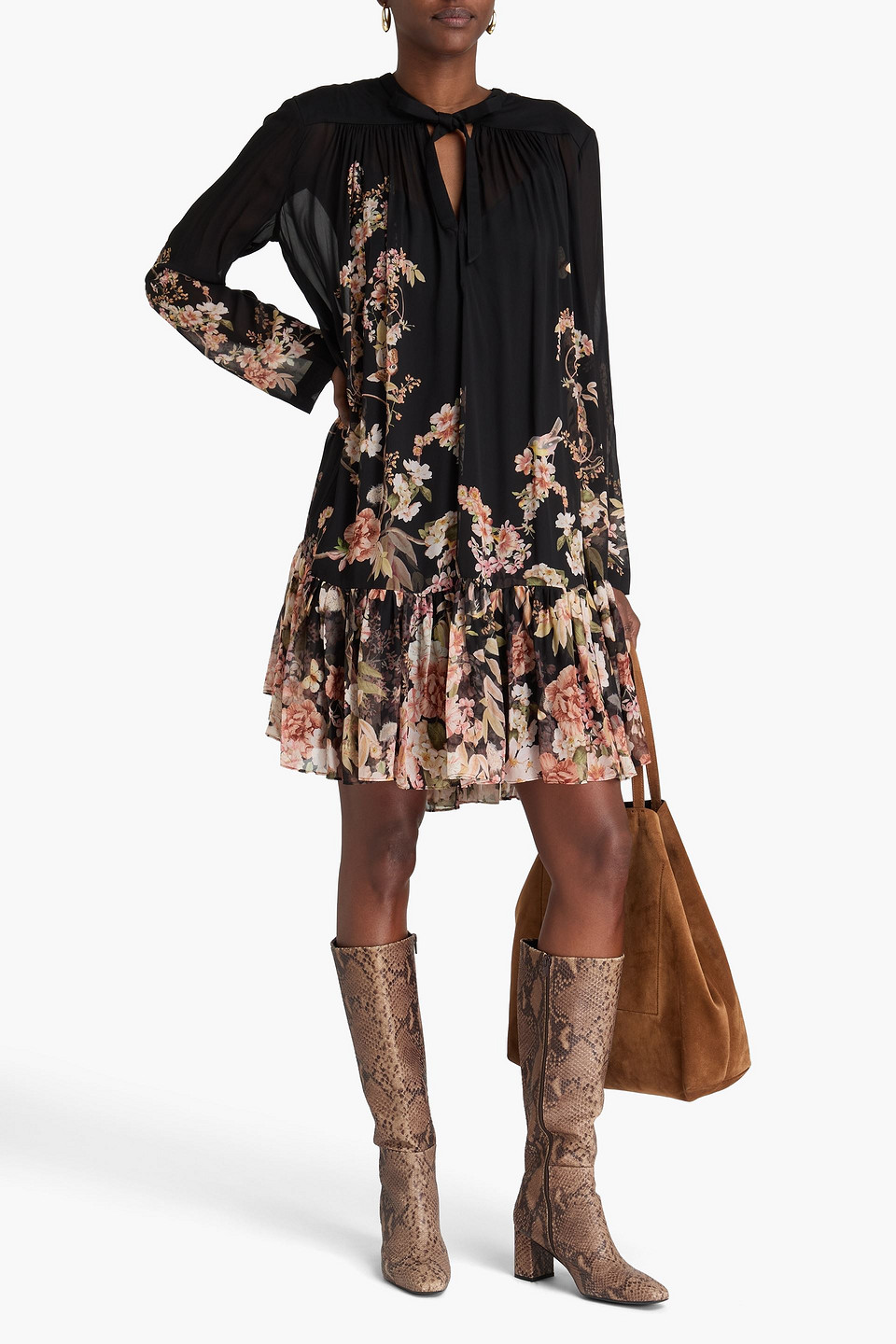 ZIMMERMANN FLORAL-PRINT GEORGETTE MINI DRESS
