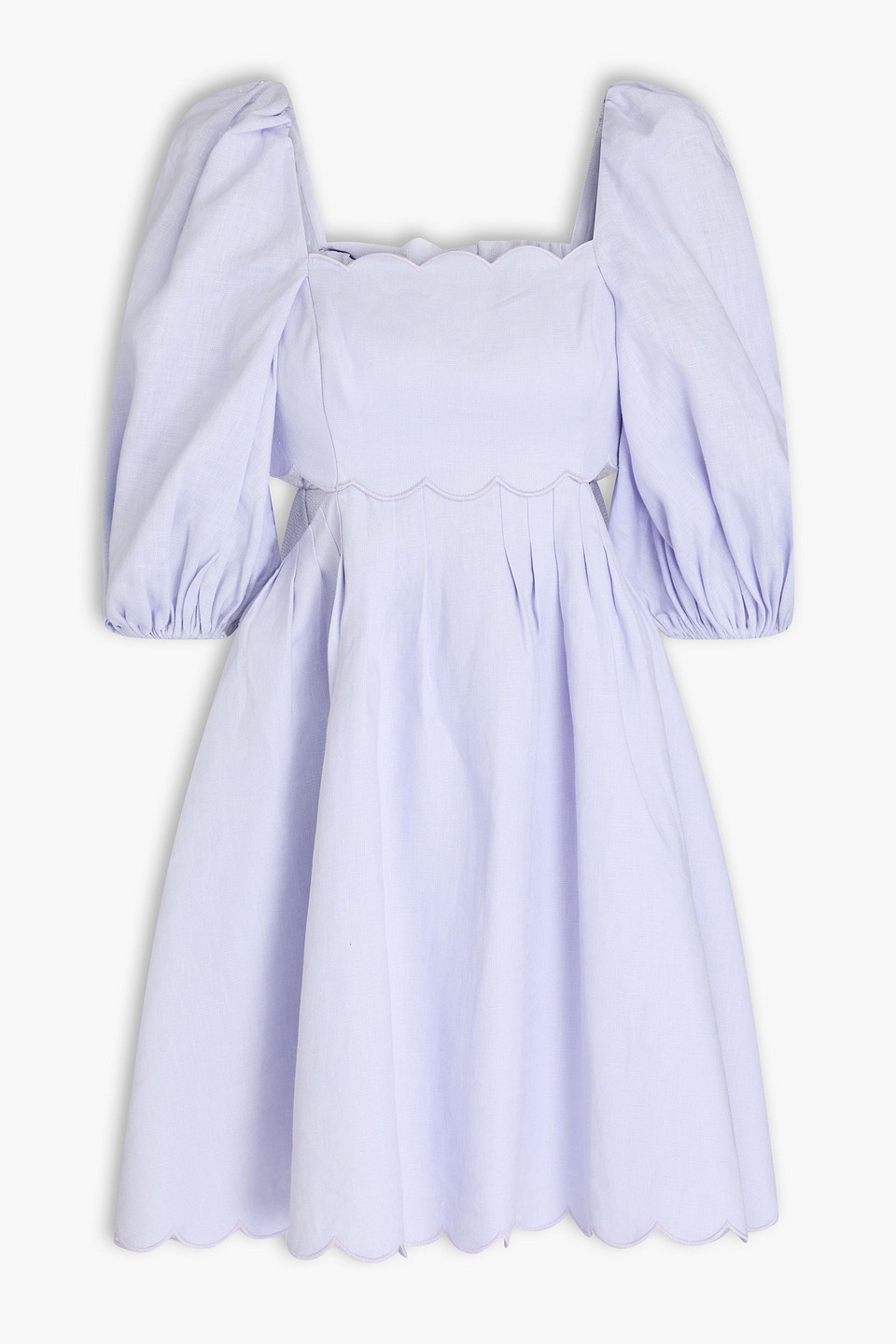 zimmermann - cutout linen mini dress - purple - 3