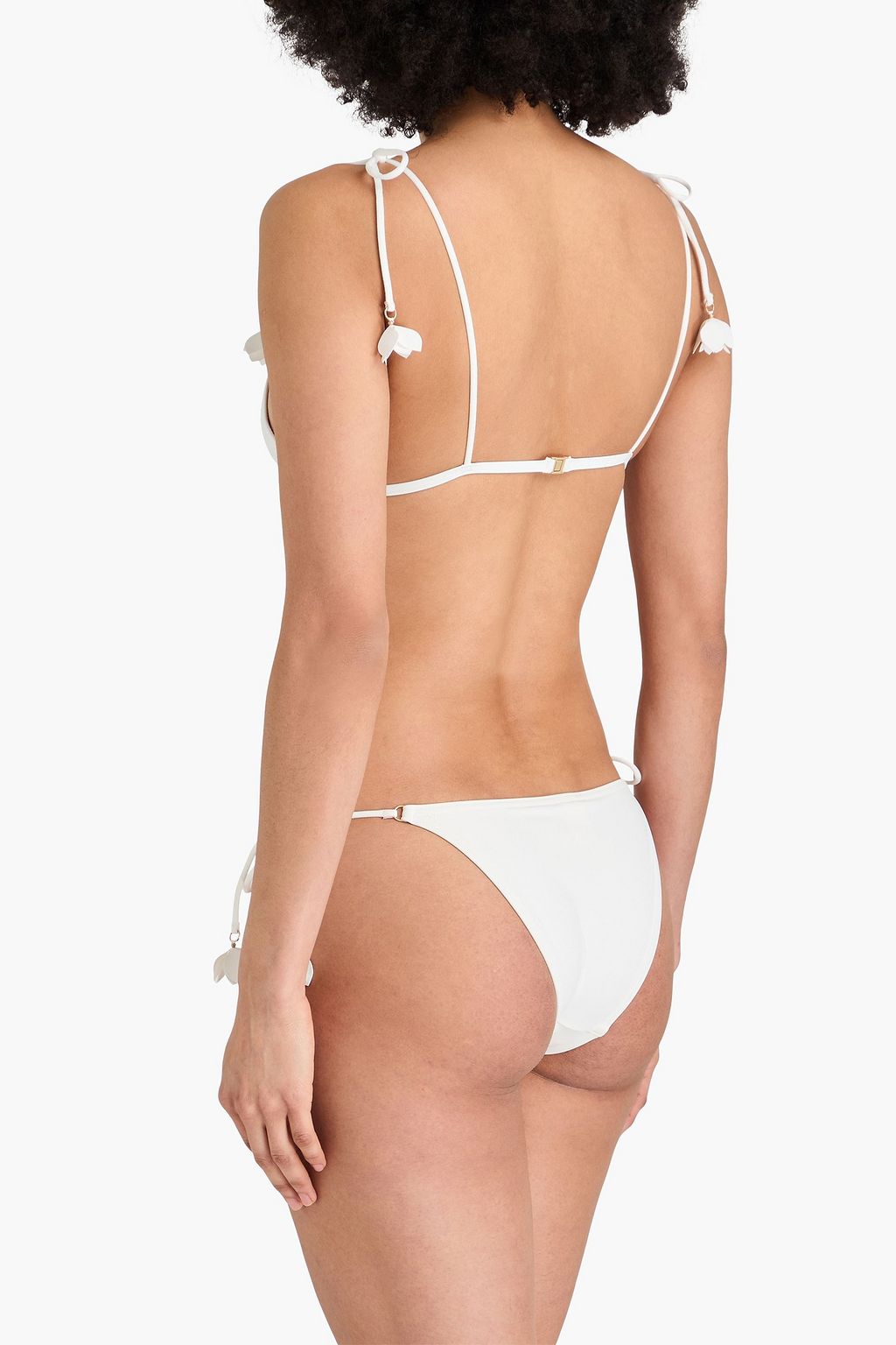 ZIMMERMANN Floral-appliquéd triangle bikini
