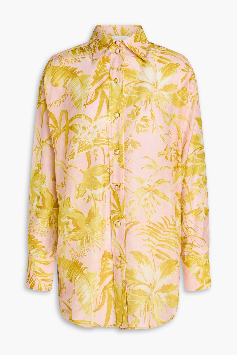 ZIMMERMANN OVERSIZED FLORAL-PRINT SILK-VOILE SHIRT
