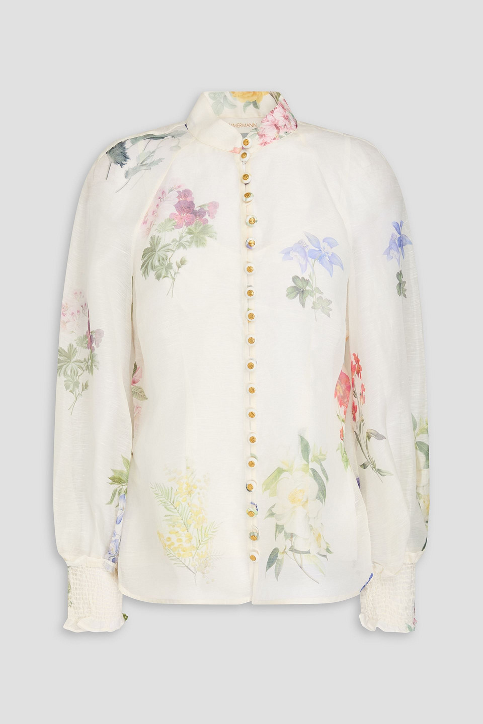 Shop Zimmermann Natura Sheer Blouse In 中性色