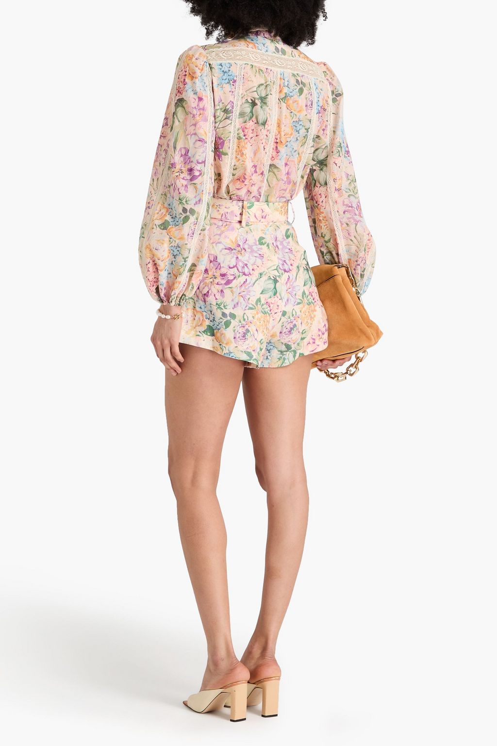 ZIMMERMANN 리넨 벨티드 쇼츠