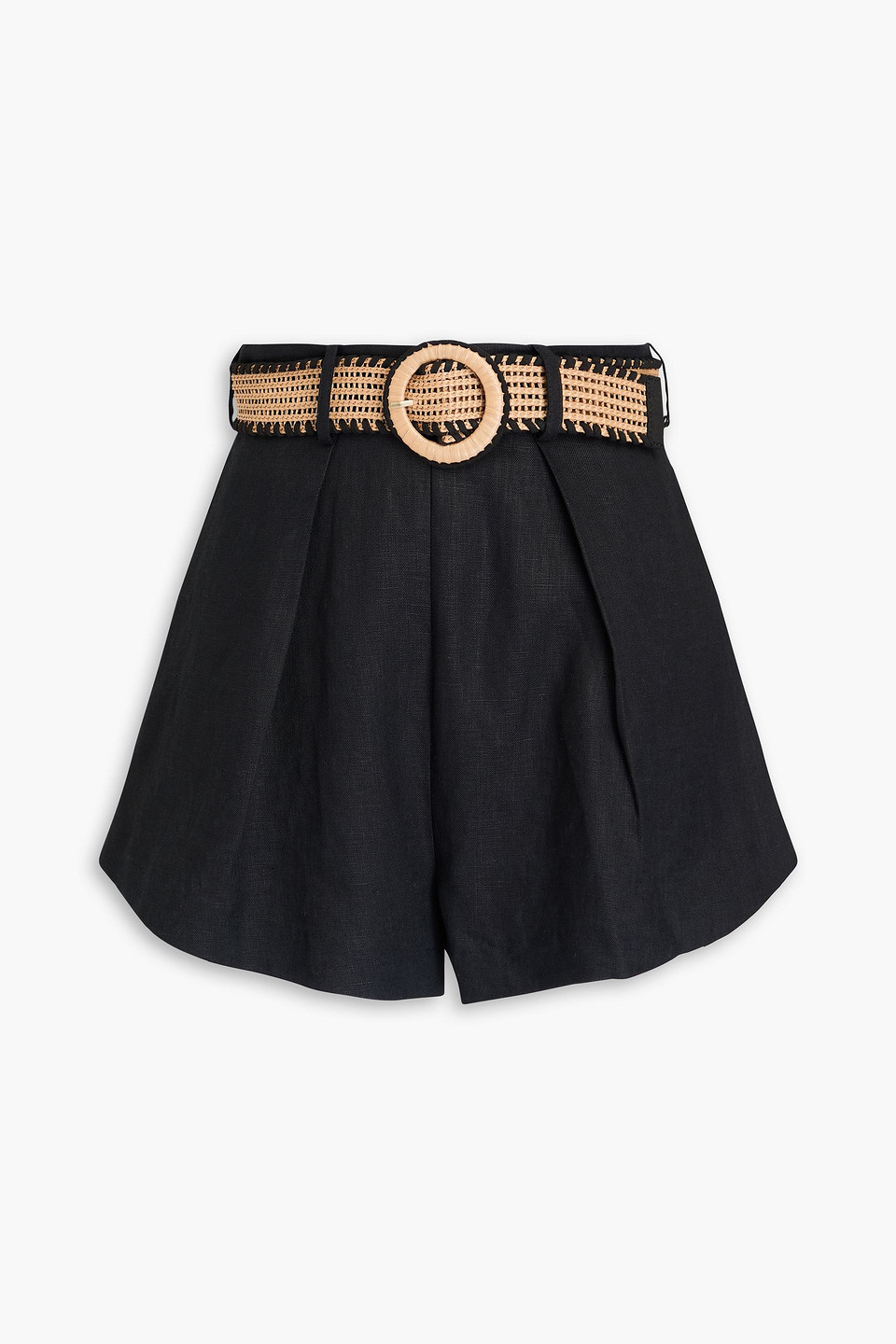ZIMMERMANN BELTED LINEN SHORTS