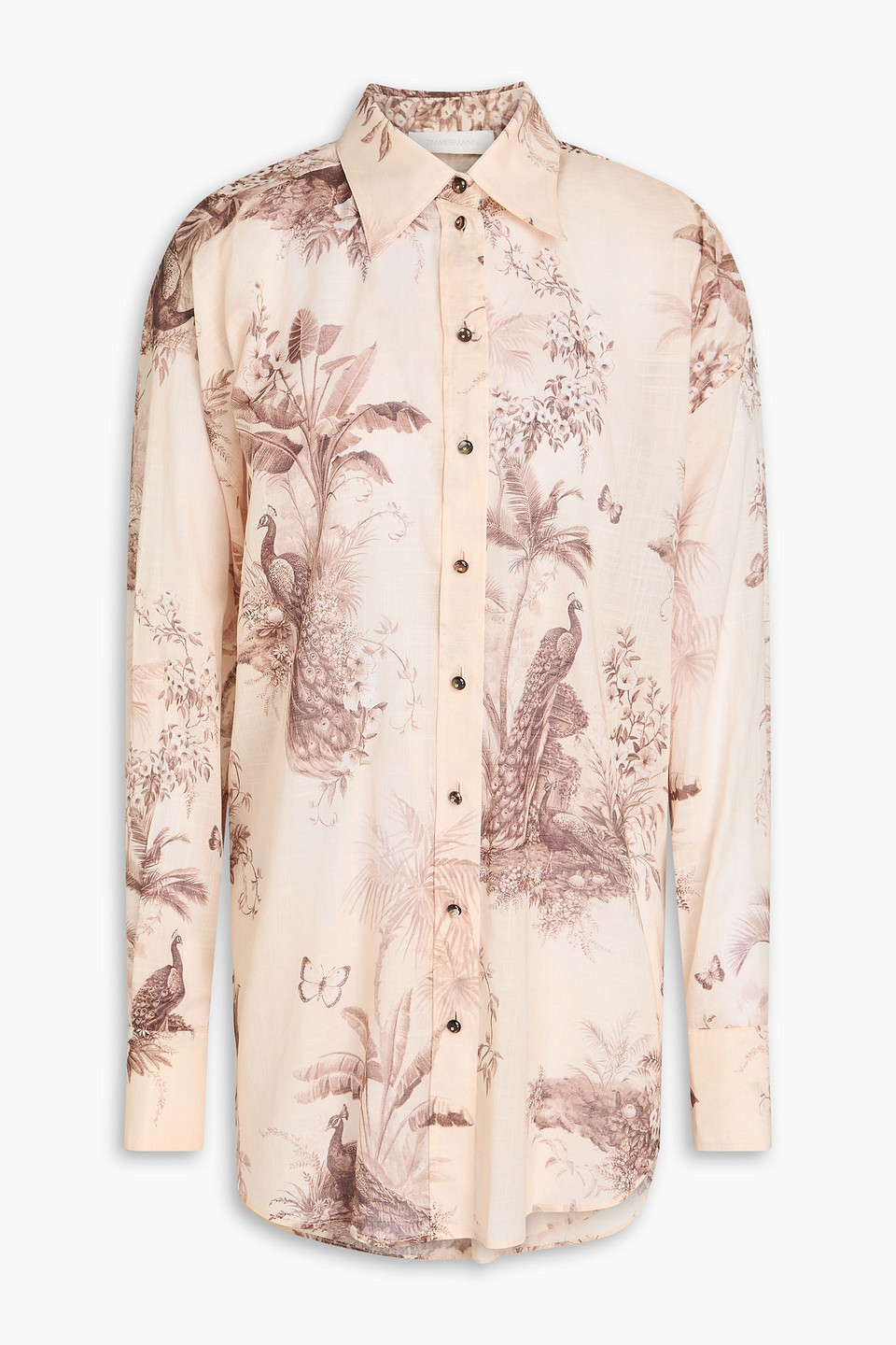 zimmermann - waverly floral-print cotton shirt - pink - 1