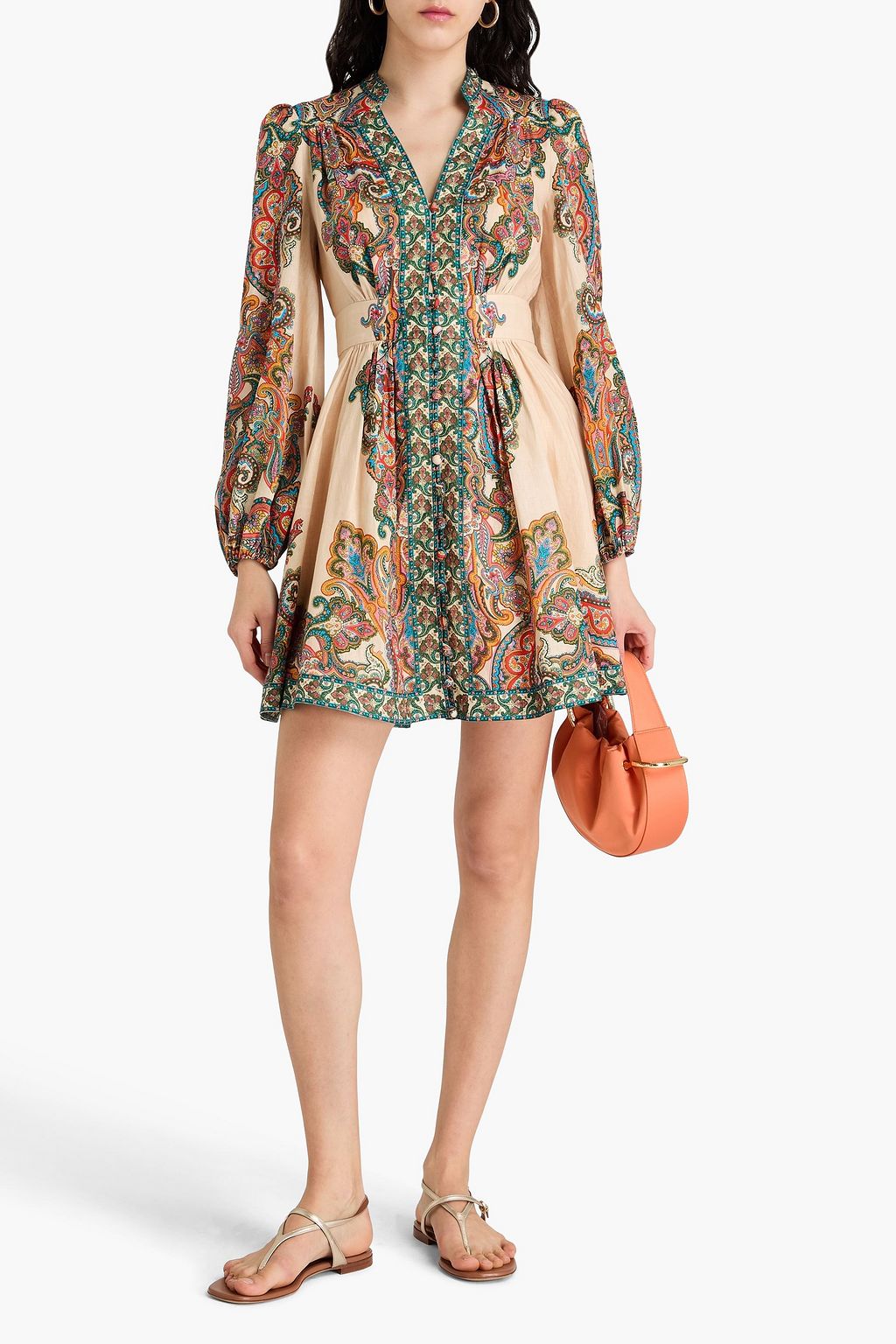 ZIMMERMANN Paisley-print linen mini dress