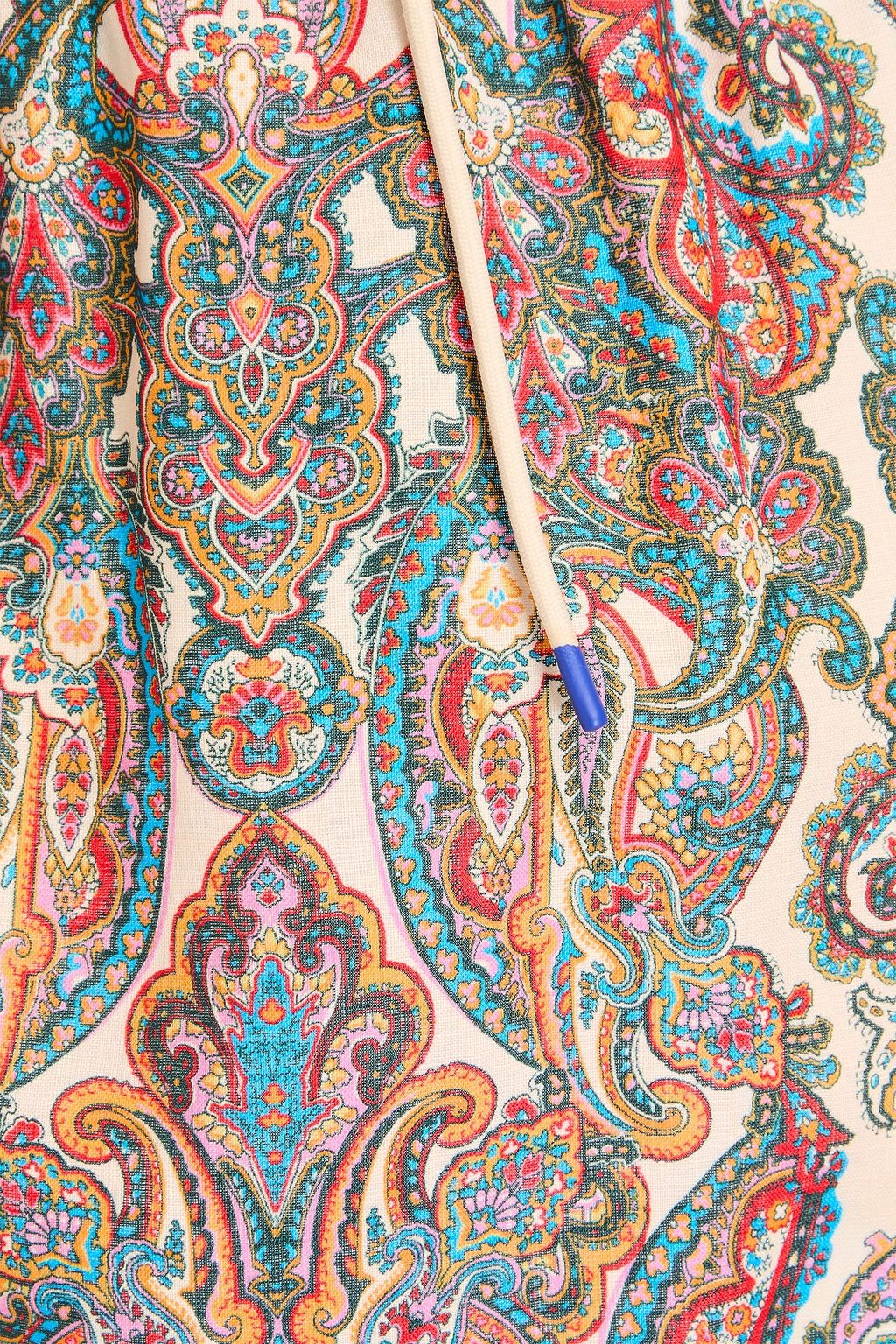 ZIMMERMANN Scalloped paisley-print linen midi skirt