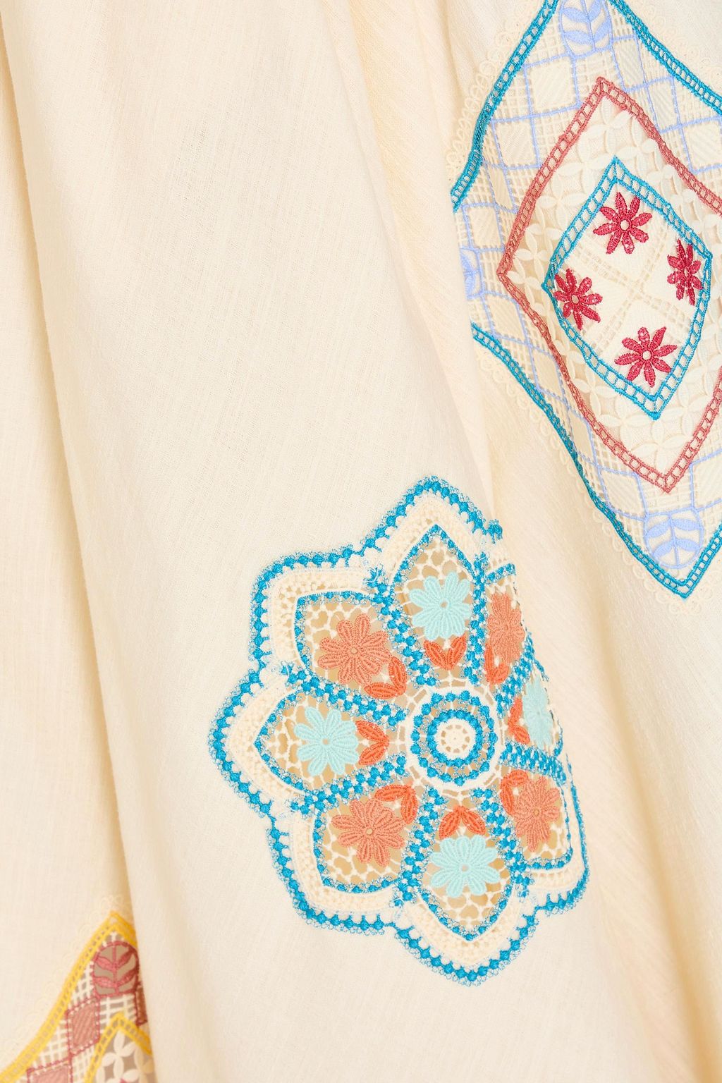 ZIMMERMANN Crochet-trimmed cotton midi skirt