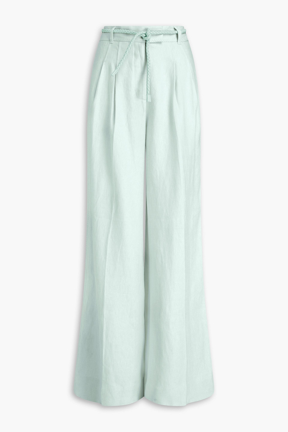 Zimmermann Linen Wide-leg Pants In Mint