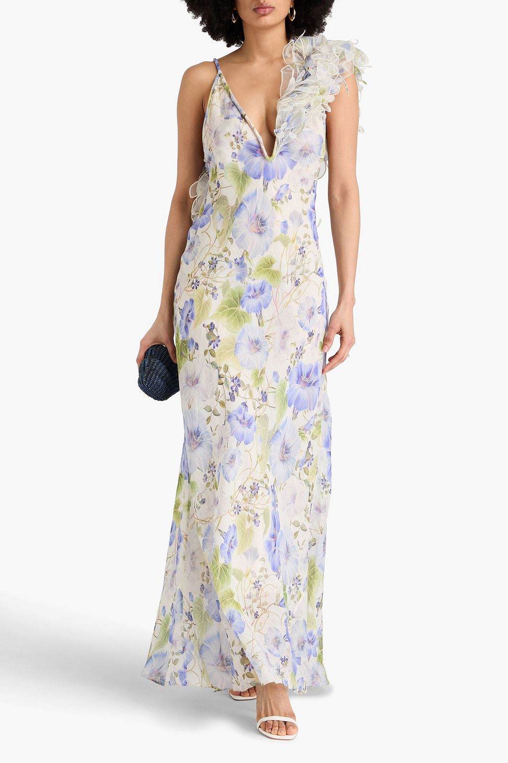 ZIMMERMANN Cutout floral-print linen and silk-blend gown