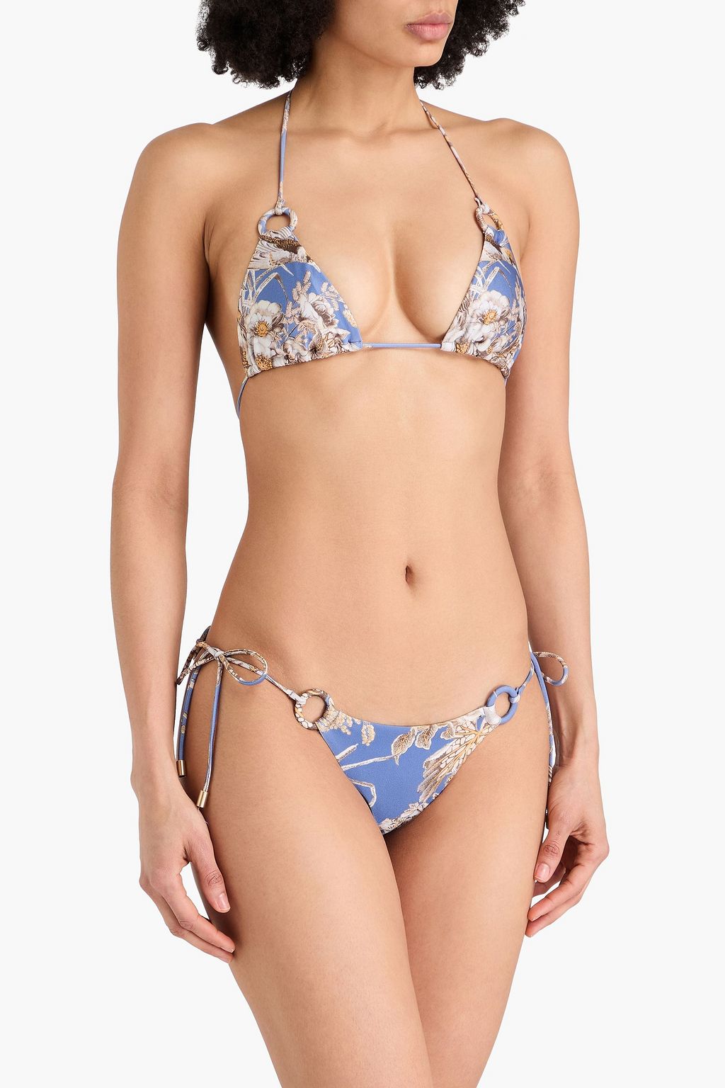 ZIMMERMANN Floral-print triangle bikini