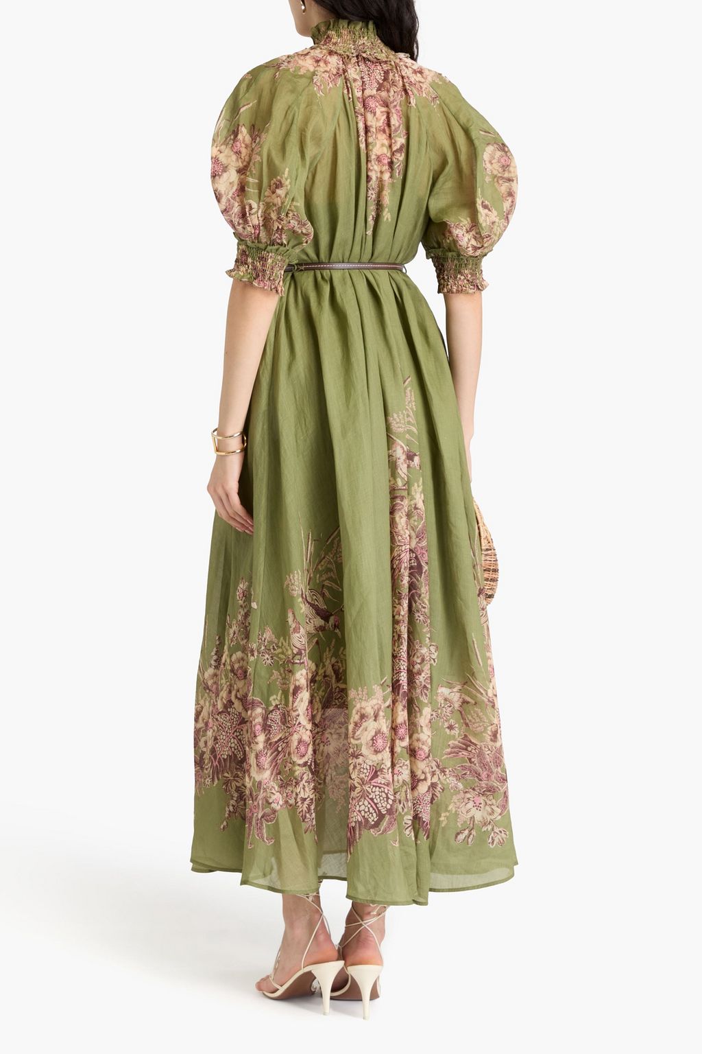 ZIMMERMANN Ruffled floral-print ramie maxi dress