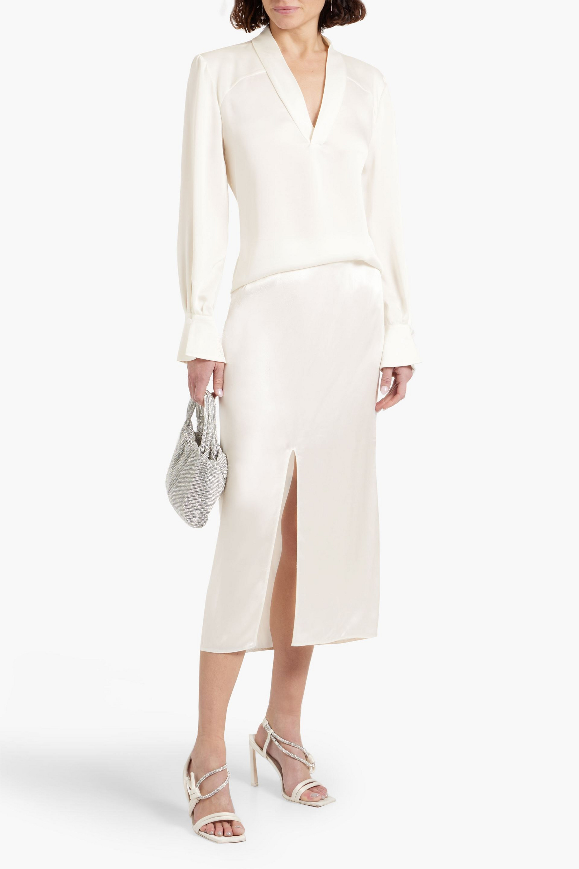 SIMKHAI Maisey satin-crepe top