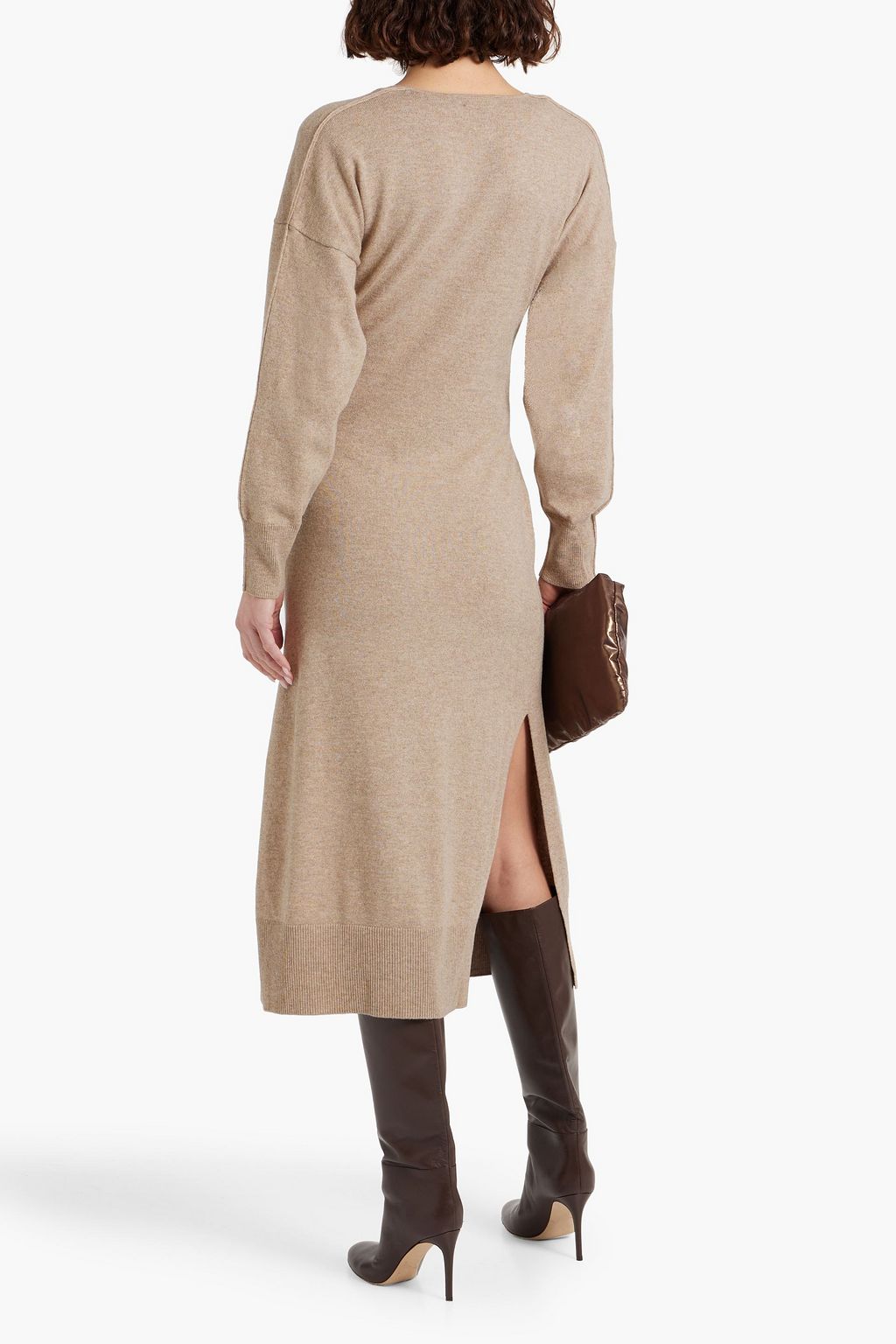 SIMKHAI Skyla wrap-effect knitted midi dress