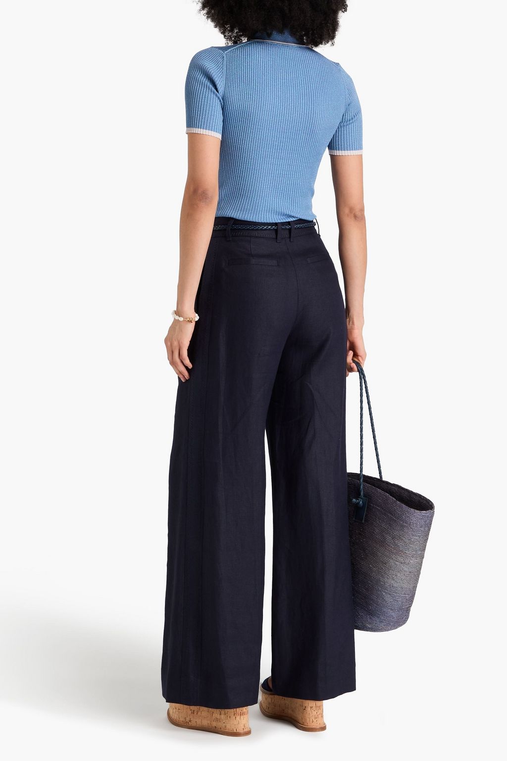 ZIMMERMANN Hose mit weitem Bein aus Leinen