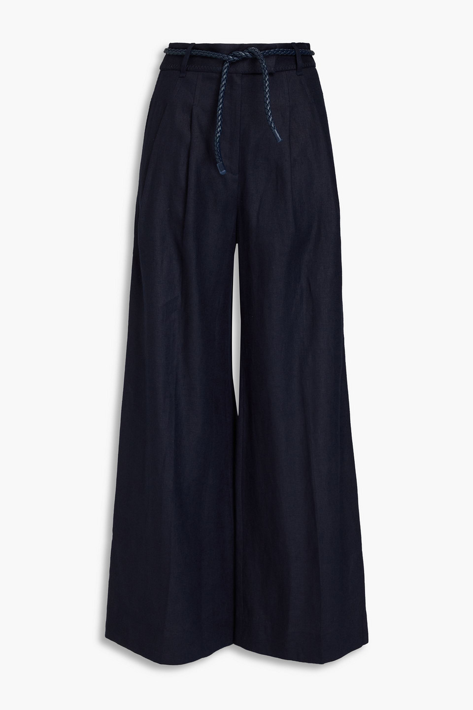 Zimmermann Linen Wide-leg Pants In Navy