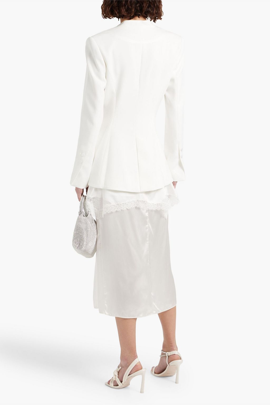 SIMKHAI Allie lace-trimmed crepe blazer