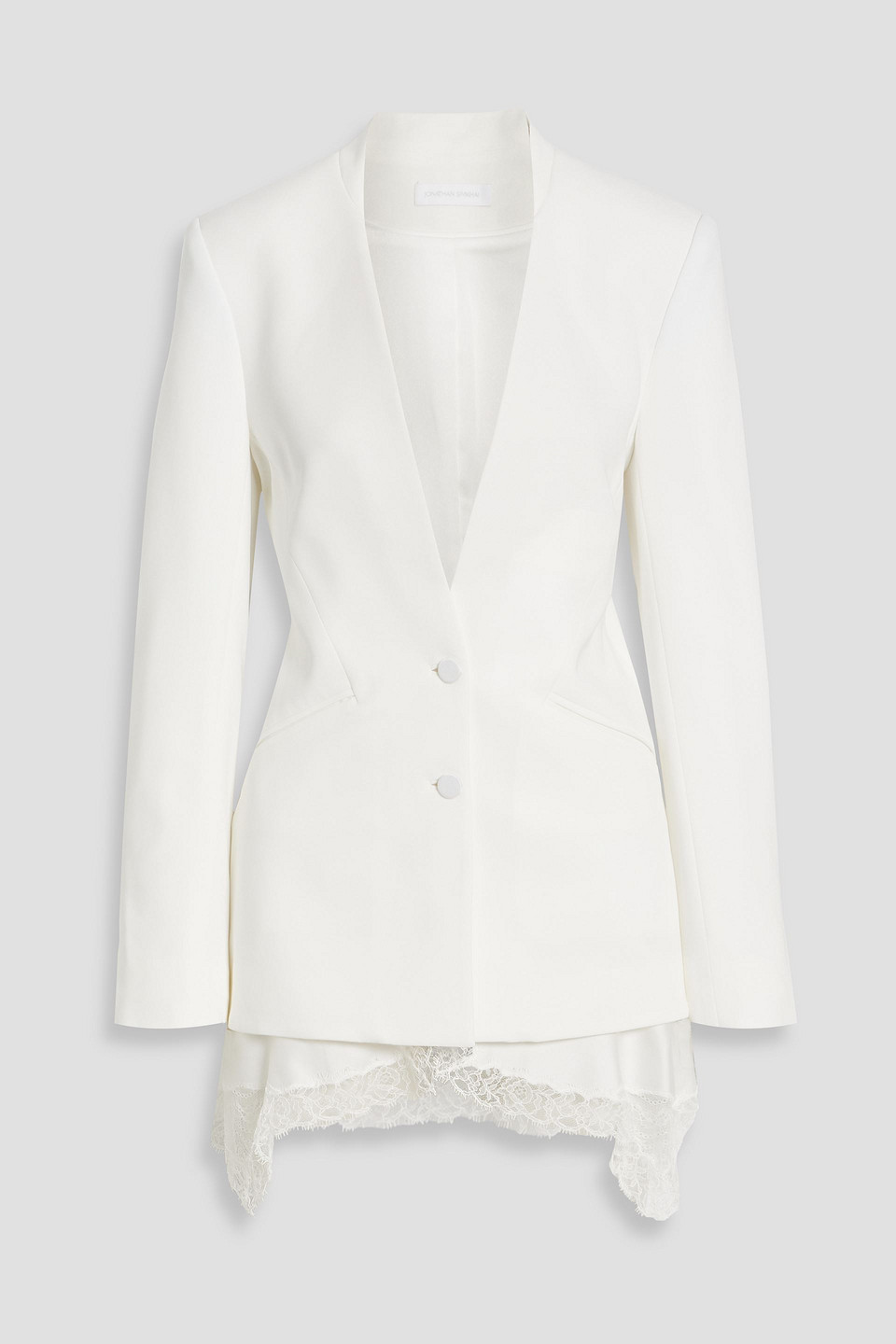Allie lace-trimmed crepe blazer