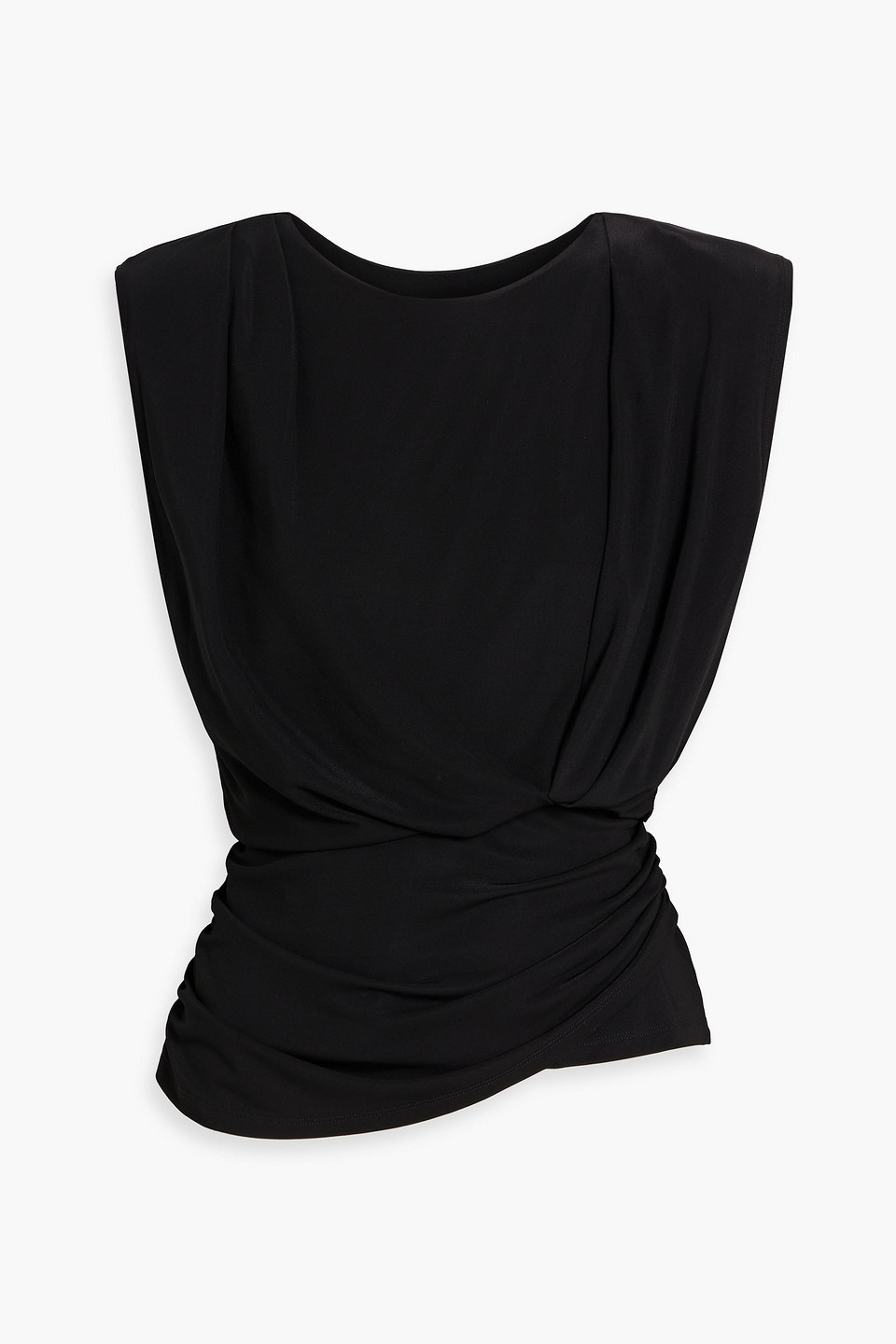 Simkhai Daton Ruched Stretch-jersey Top In Black