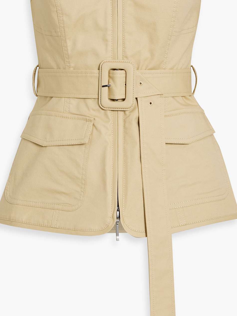 elettra strapless belted cotton-blend top