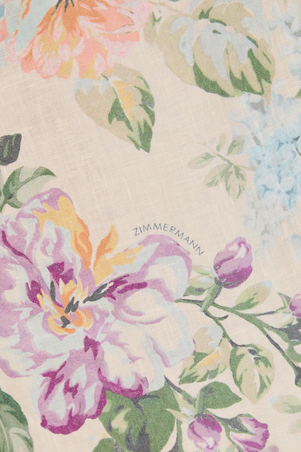 ZIMMERMANN Halliday Hose mit weitem Bein aus Leinen mit floralem Print