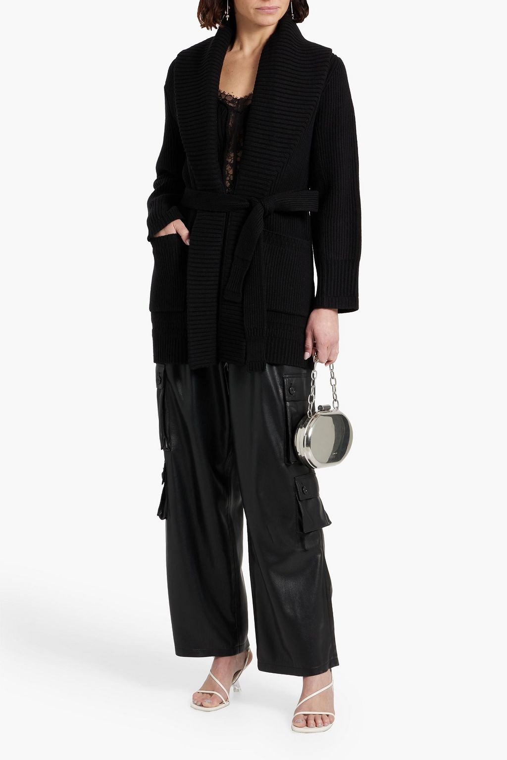 SIMKHAI Romani ribbed wool-blend cardigan