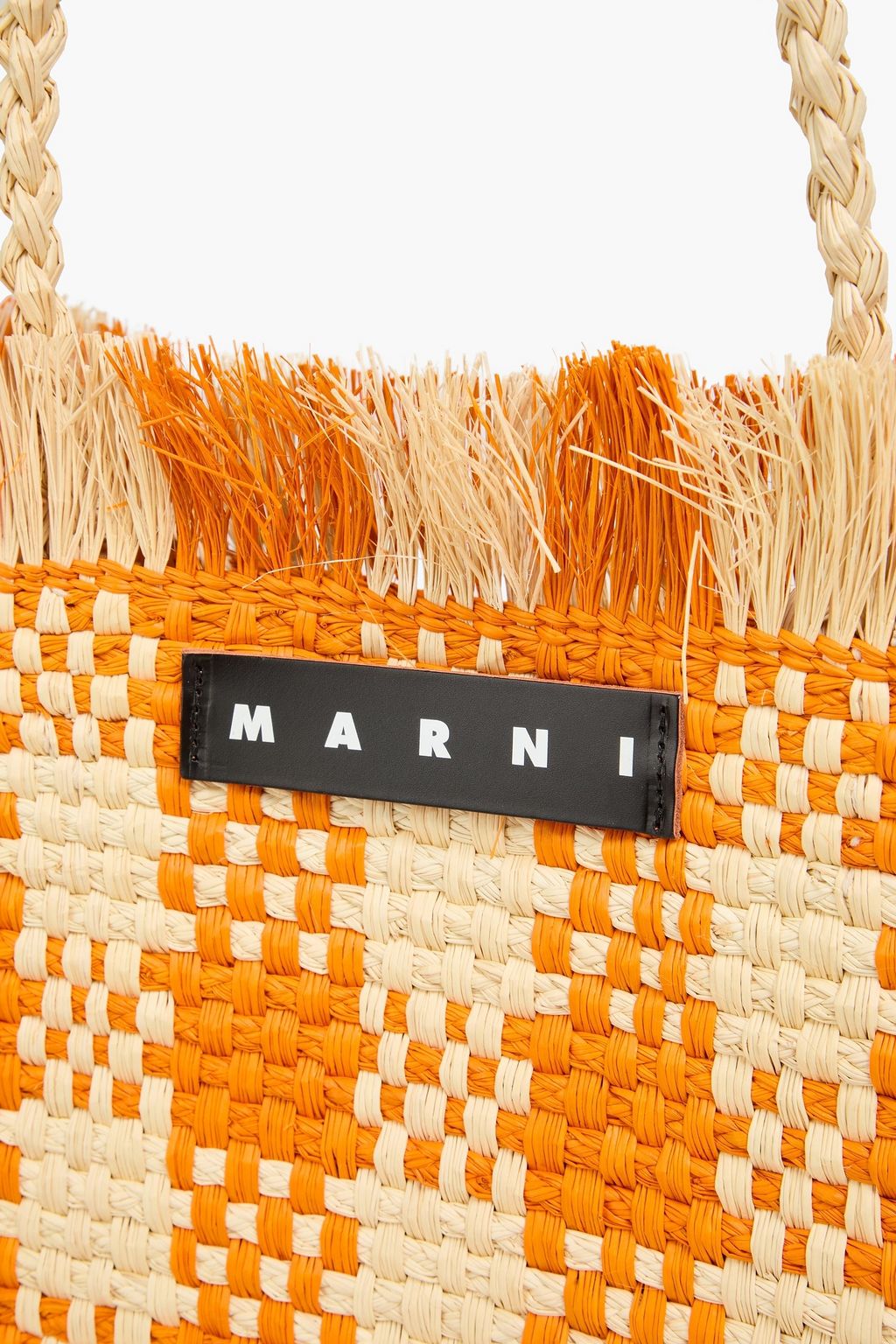 MARNI Iraca checked faux raffia tote