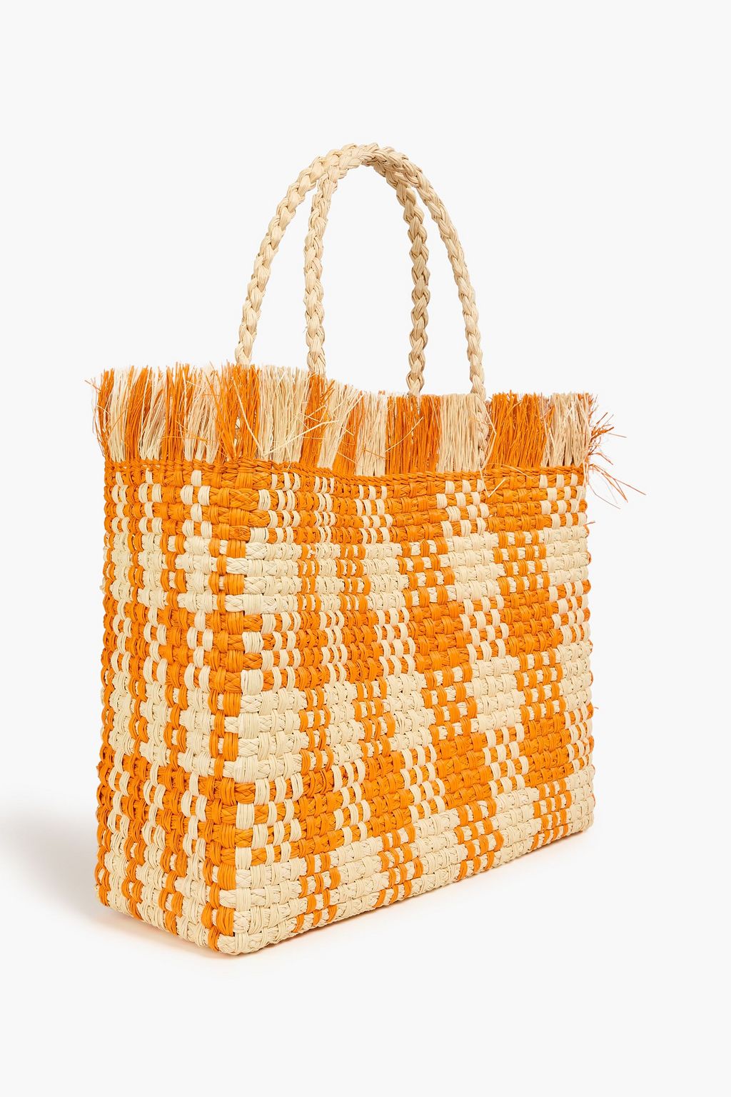 MARNI Iraca checked faux raffia tote