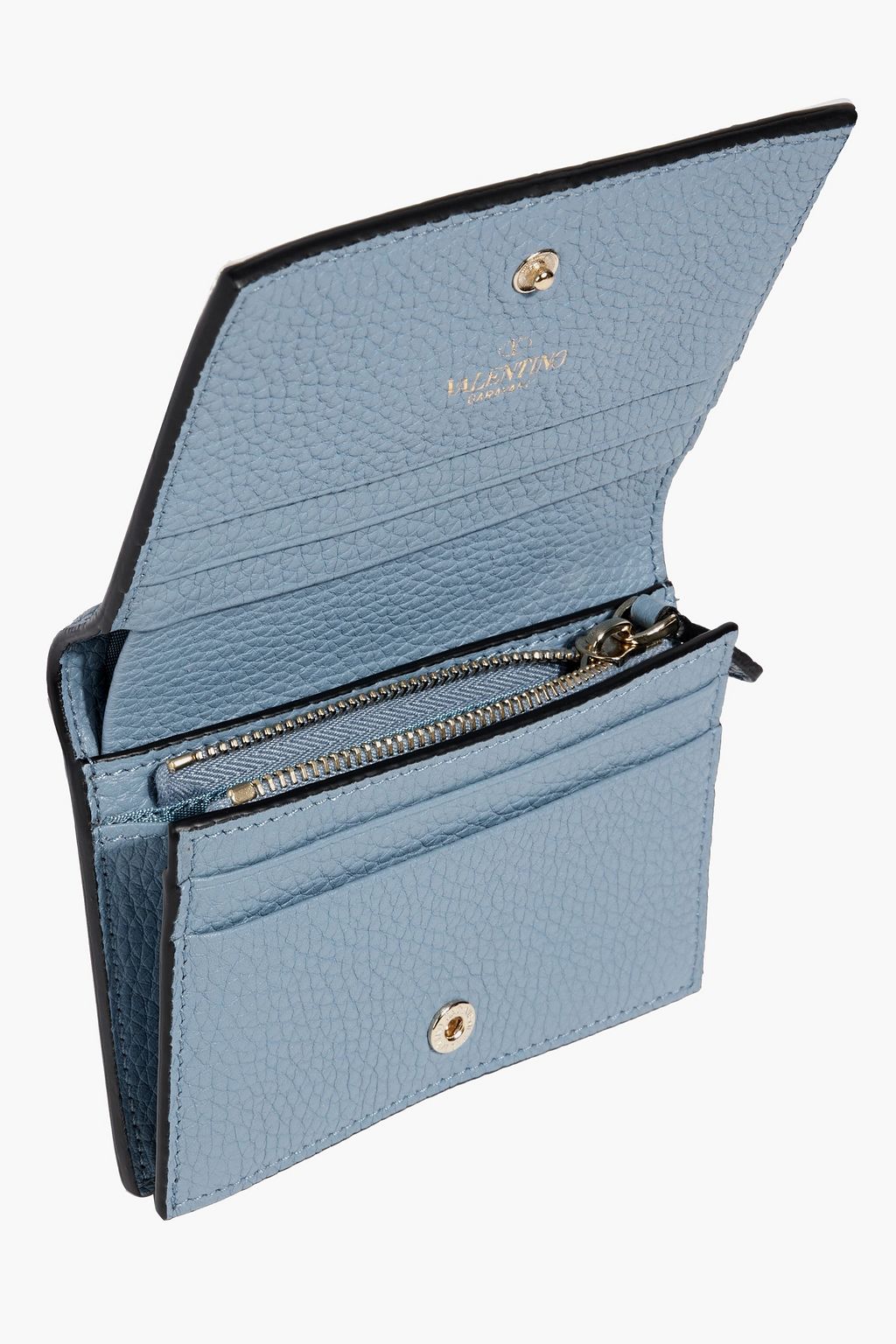 VALENTINO GARAVANI Rockstud pebbled-leather wallet